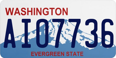 WA license plate AIO7736