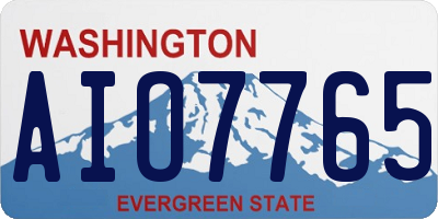 WA license plate AIO7765