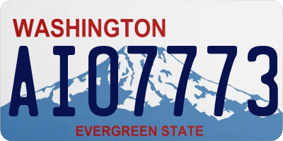 WA license plate AIO7773