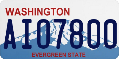 WA license plate AIO7800