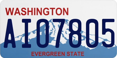 WA license plate AIO7805