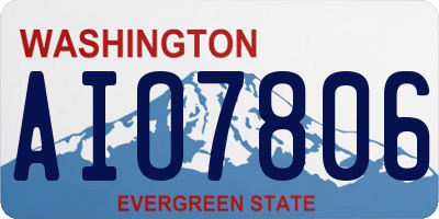 WA license plate AIO7806
