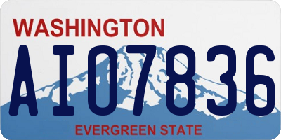 WA license plate AIO7836