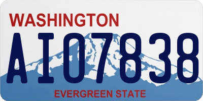 WA license plate AIO7838