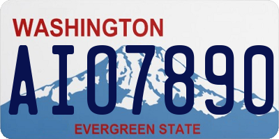 WA license plate AIO7890
