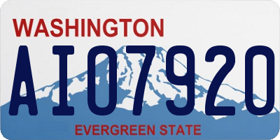 WA license plate AIO7920