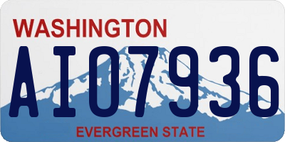 WA license plate AIO7936