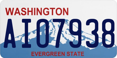 WA license plate AIO7938