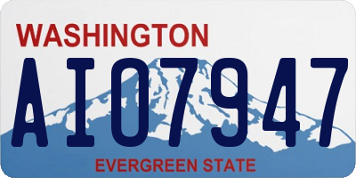 WA license plate AIO7947