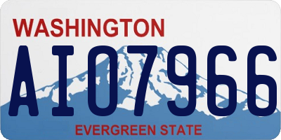 WA license plate AIO7966