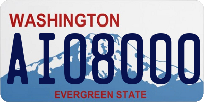 WA license plate AIO8000