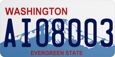 WA license plate AIO8003
