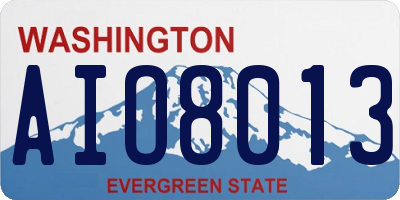 WA license plate AIO8013