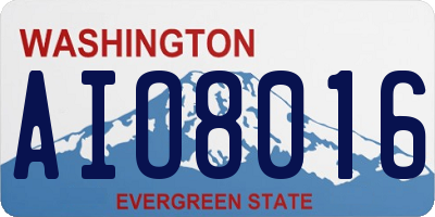 WA license plate AIO8016