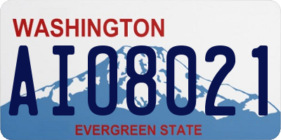 WA license plate AIO8021