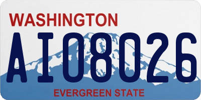 WA license plate AIO8026