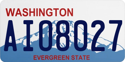 WA license plate AIO8027