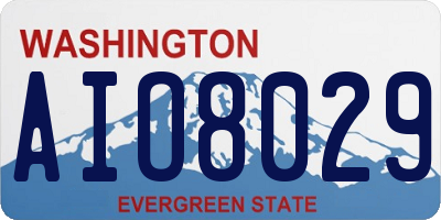 WA license plate AIO8029