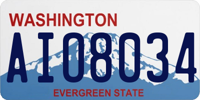WA license plate AIO8034