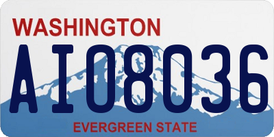 WA license plate AIO8036