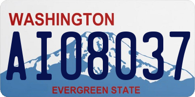 WA license plate AIO8037
