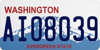 WA license plate AIO8039