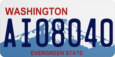 WA license plate AIO8040