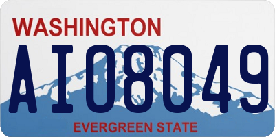 WA license plate AIO8049