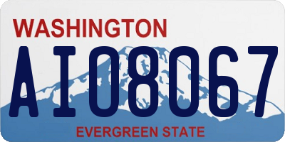 WA license plate AIO8067