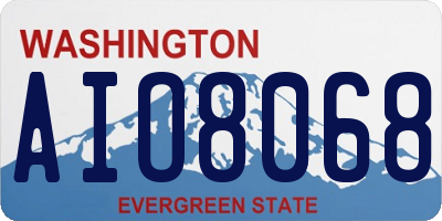 WA license plate AIO8068