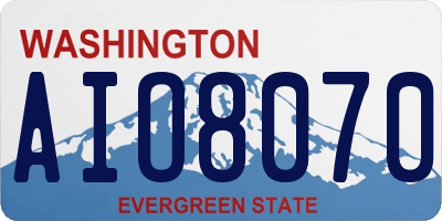 WA license plate AIO8070