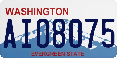 WA license plate AIO8075