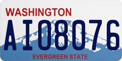WA license plate AIO8076