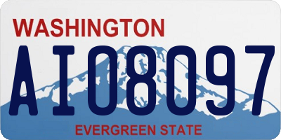 WA license plate AIO8097