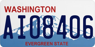 WA license plate AIO8406