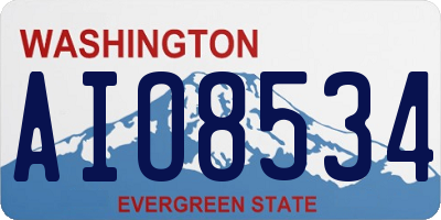 WA license plate AIO8534
