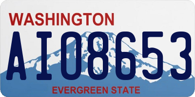 WA license plate AIO8653