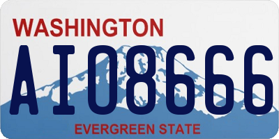 WA license plate AIO8666
