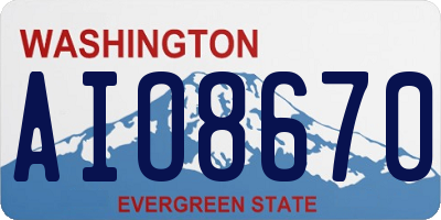 WA license plate AIO8670