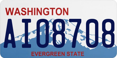 WA license plate AIO8708