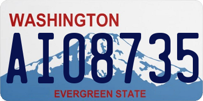 WA license plate AIO8735