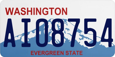 WA license plate AIO8754