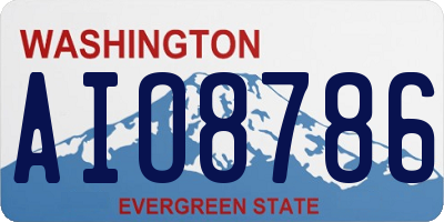 WA license plate AIO8786