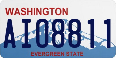 WA license plate AIO8811