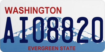 WA license plate AIO8820