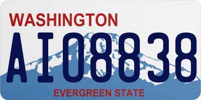 WA license plate AIO8838