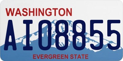 WA license plate AIO8855