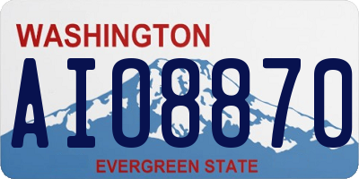 WA license plate AIO8870