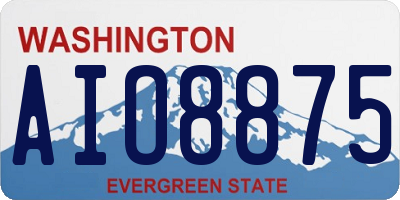WA license plate AIO8875
