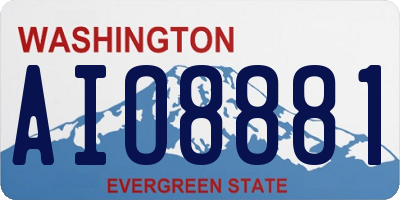 WA license plate AIO8881